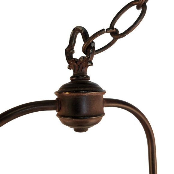 Hanging Lamp Frame With Ornate Detailing & Chain Fixture DIY Lighting Parts Or B - Picture 10 of 14